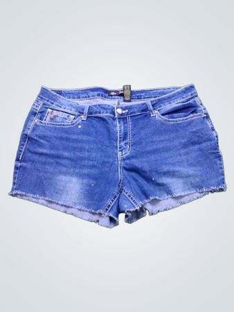 Love Indigo Damen Denim Shorts mit verzierten Taschen