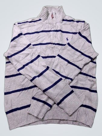 Polo by Ralph Lauren Striped Knit Quarter Zip Sweater