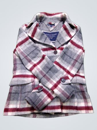 Tommy Hilfiger Plaid Wool Blend Coat