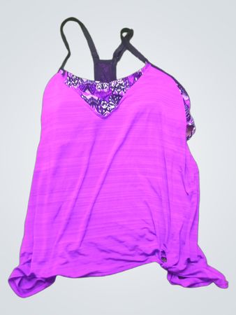 Frauen lila Tankini-Oberteil mit integriertem BH