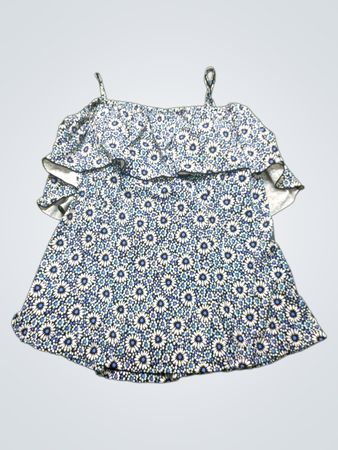 fit 4 u Blumenmuster Rüschenausschnitt Badeanzug