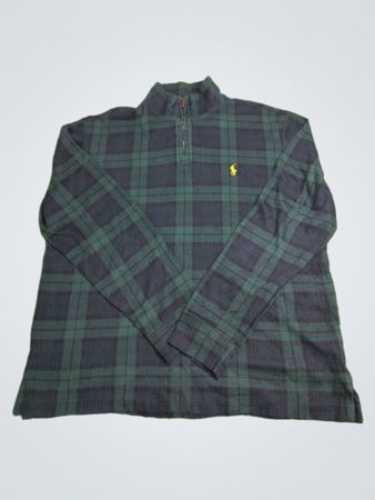 Polo Ralph Lauren Chemise à Manches Longues à Carreaux 1/4 Zip