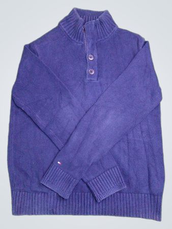 Tommy Hilfiger Mock Neck Button-Up Sweater