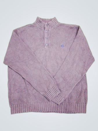 Chaps Mock Neck Button Sweater