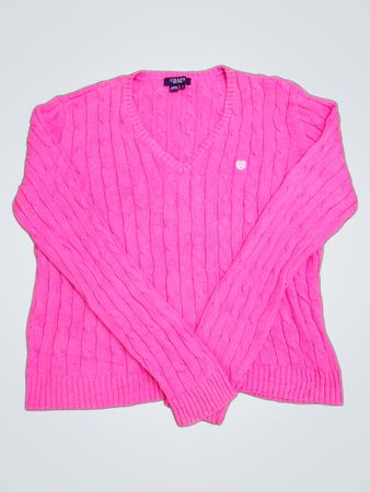 Chaps Kabelstrick V-Ausschnitt Pullover