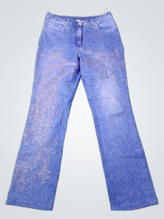 Lauren Scott Damen Bootcut Jeans mit Federverzierung