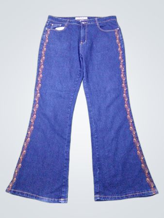 COS JEANS Damen Flared Jeans mit besticktem Detail