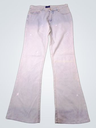 JEANSLOOKS Light Wash Flare Jeans mit weißen Sternen