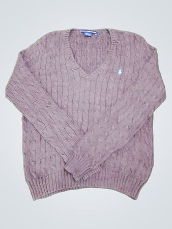 Maglione a V in maglia cable knit di Ralph Lauren Sport