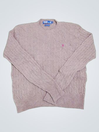Polo by Ralph Lauren 100% Lambs Wool Cable Knit Sweater