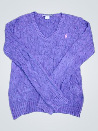 Ralph Lauren Sport Cable Knit V-Neck Sweater