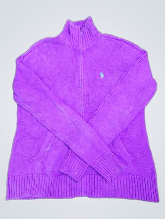 Suéter com zíper roxo Ralph Lauren Sport