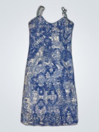 Unbranded Blue Tie-Dye Mini Slip Dress