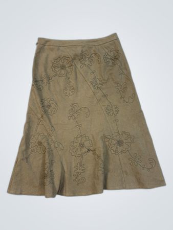 Jupe midi florale brodée sans marque