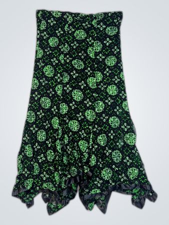 Green Floral Tube Maxi Dress