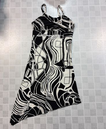 Unbranded Black and White Abstract Print Mini Dress