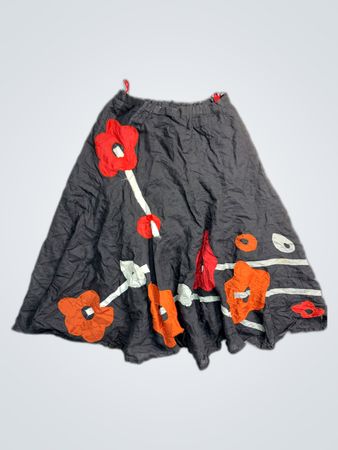 Solar Floral Print Midi Skirt