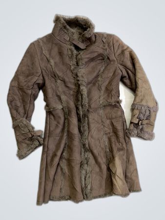 Brown Fur-Trimmed Coat