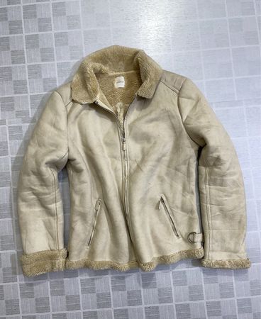Promod Suede Jacket with Fur Collar