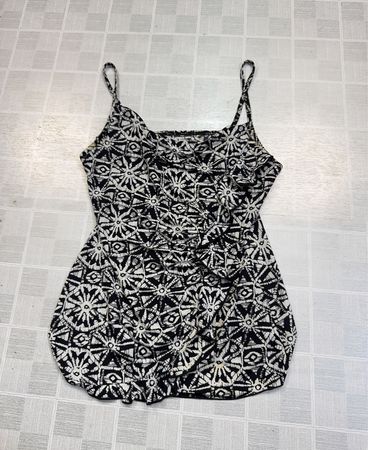 Unbranded Black and White Printed Wrap Camisole Top