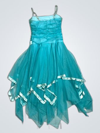Unbranded Turquoise Chiffon Party Mini Dress