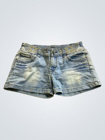 Unbranded Embroidered Low-Rise Denim Shorts
