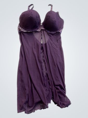 Unbranded Purple Lace Babydoll Lingerie Set