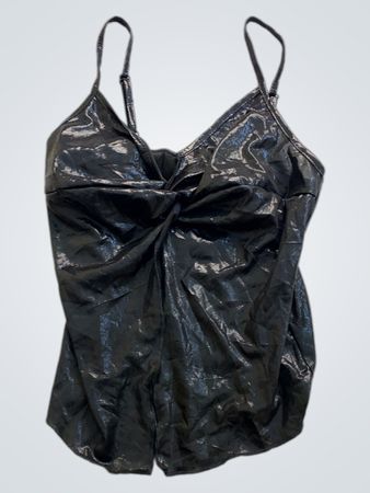Black Shiny Tank Top