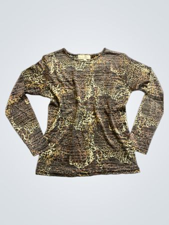 CHANON Long-Sleeve Animal Print Top