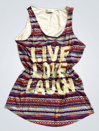 Cache Cache Live Love Laugh Sequined Tank Top