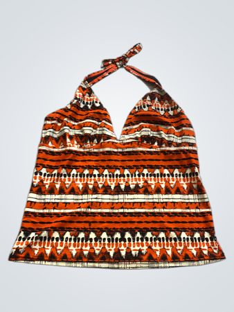 Unbranded Orange Geometric Halter Top