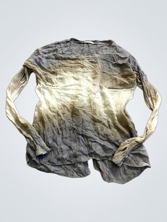 Gray and Beige Long-Sleeve Shirt