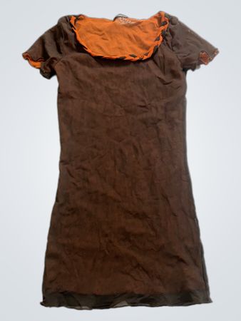 Brown and Orange Dress