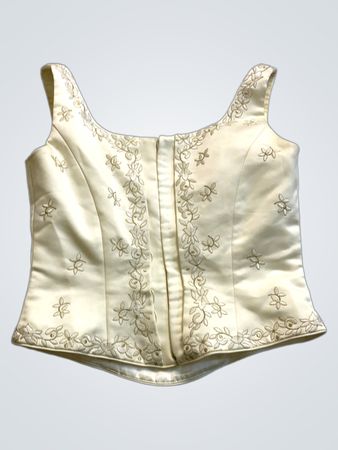 Women's Embroidered Satin Corset Top