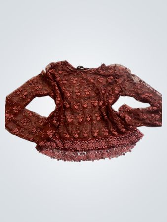 Jennyfer Floral Lace Long-Sleeve Blouse