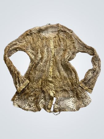 Rose Nacre Leopard-Print Blouse