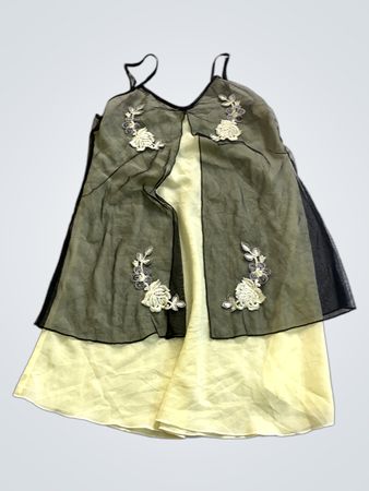 Green and Yellow Sheer Top