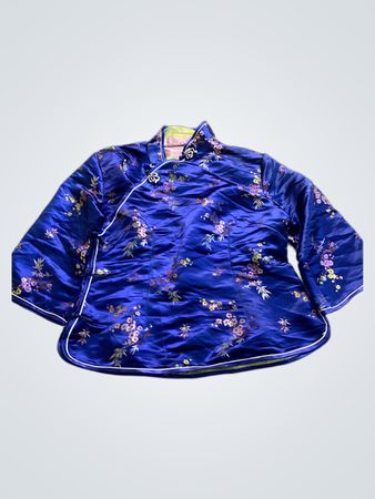 Blue Floral Silk Jacket