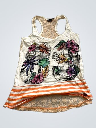 Lace and Floral Tank Top