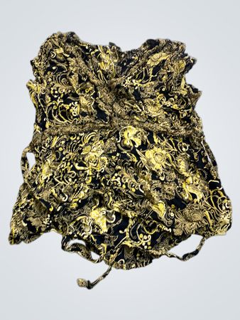 look branded black and gold patterned garment