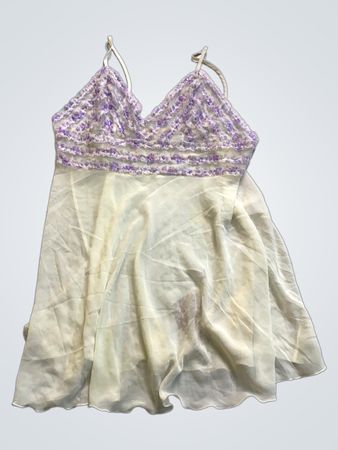 Chemise with Purple Floral Top