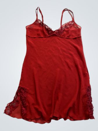 Red Lace Trim Chemise