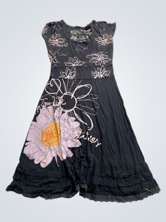Black Dress with Floral Design