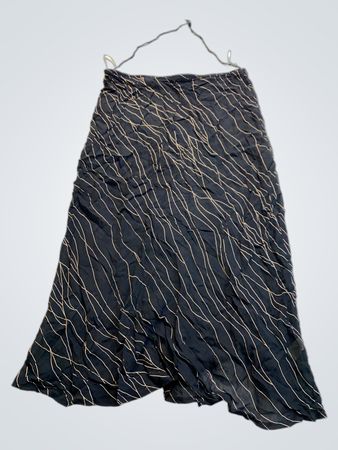 Unbranded Black Striped Midi Skirt