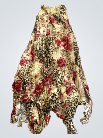 Floral and Leopard Print Dress
