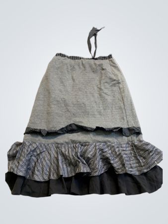 Gray and Black Ruffled Skirt