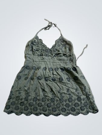 Spirituel Women Gray Floral Halter Dress
