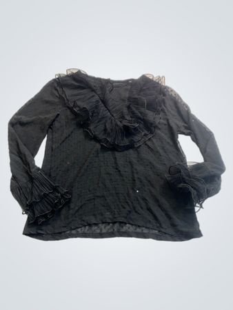 Black Ruffled Blouse