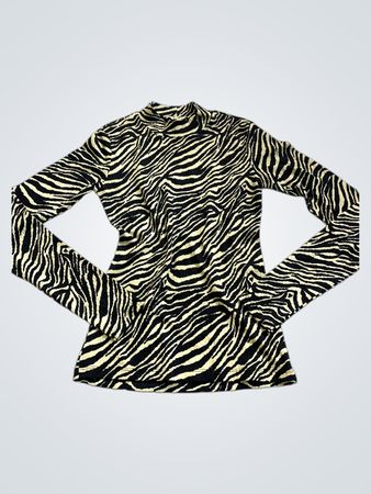 Zebra Print Long Sleeve Top