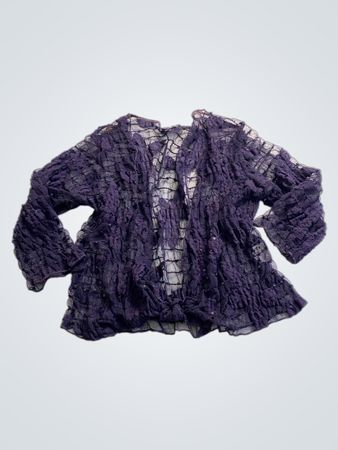 per una purple crochet blouse